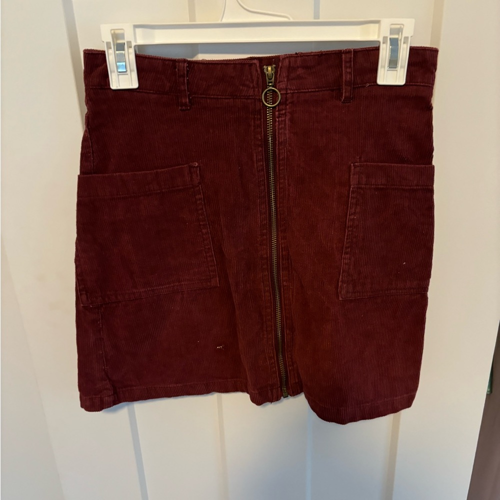 Altar’d State Corduroy skirt, burgundy. Size Small.